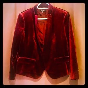 Nine West Velvet Blazer Wine Colored Size 6
